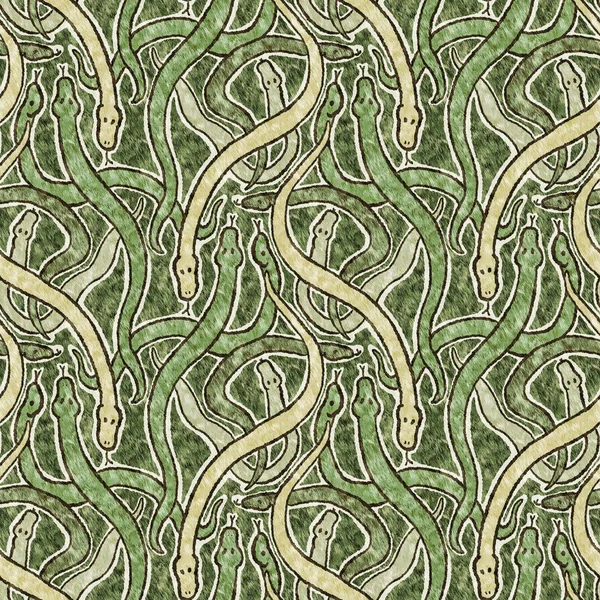 Cute safari snake wild animal pattern for babies room decor. Seamless reptile green textured gender neutral print design.