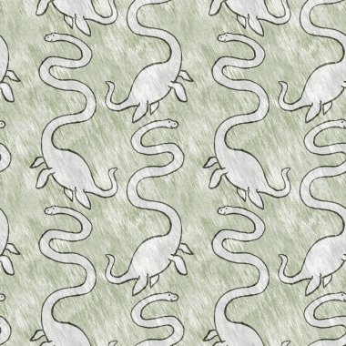 Kahverengi el plesiosaur dinazorunu kusursuz şekilde çizmiş. Bebek yuvası için cinsiyet Nötr Jurasik fosil silueti. Müze, nesli tükenme ve tekstil tasarımı için cinsiyet ayrımı yapılmamış ev dekorasyonu