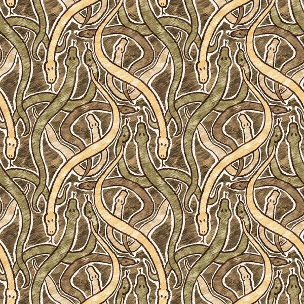 Cute safari snake wild animal pattern for babies room decor. Seamless reptile brown textured gender neutral print design