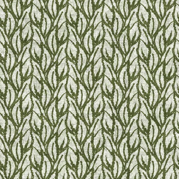 Botanical foliage seamless hand drawn linen style pattern. Organic leaf natural tone on tone design for throw pillow, soft furnishing. Modern green home decor