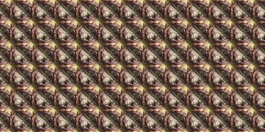 Değişik kahverengi tonlarda, dünyevi renkler, Viktorya dönemi geometrik, pürüzsüz sınır deseni. Modern vintage jeo dokuma kumaş kenar süslemesi. Klasik kurdele pankartı