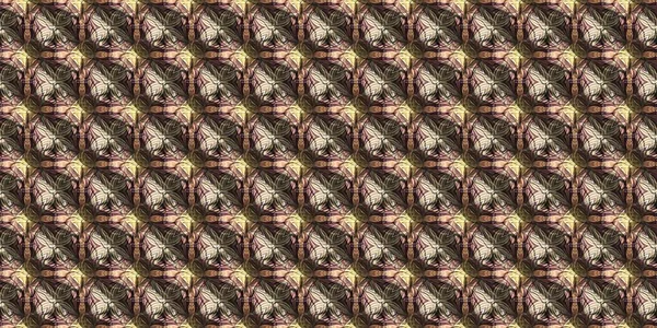 Zemité Barvy Starožitný Viktoriánský Geometrický Bezešvý Rámeček Pestrobarevném Hnědém Tónu — Stock fotografie