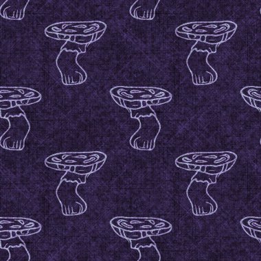 Mantarsız el yapımı keten desenli. Organik mantarlar, yastık fırlatmak için doğal ton tasarımı, yumuşak mobilyalar. Modern mor ormanlık ev dekorasyonu