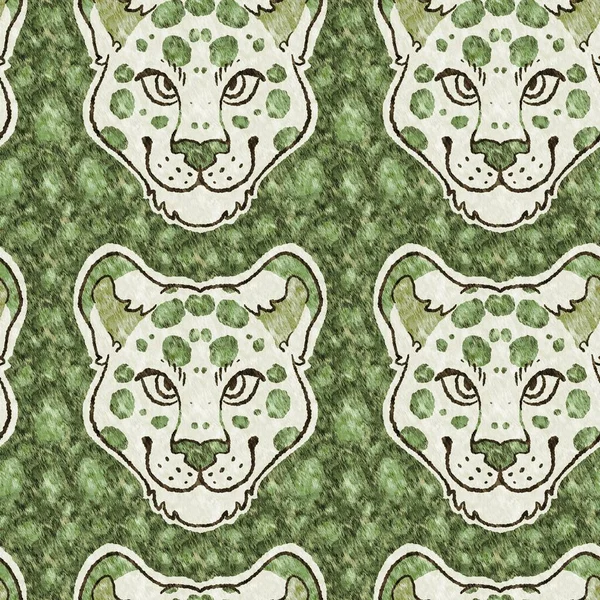 Aranyos Szafari Leopárd Vadállat Minta Babaszoba Dekoráció Zökkenőmentes Szőrtelenített Zöld — Stock Fotó