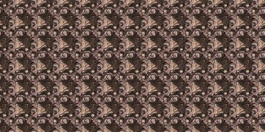 Değişik kahverengi tonlarda, dünyevi renkler, Viktorya dönemi geometrik, pürüzsüz sınır deseni. Modern vintage jeo dokuma kumaş kenar süslemesi. Klasik kurdele pankartı