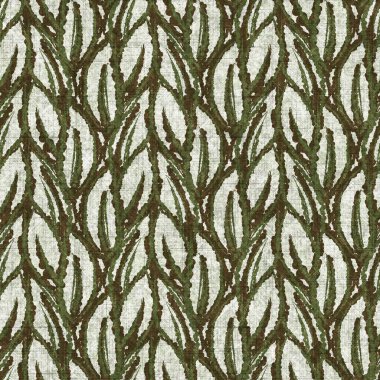 Botanik yaprakları, el işi, keten desenli. Yastık fırlatmak için organik yaprak doğal ses tonu, yumuşak mobilya. Modern yeşil ev dekorasyonu