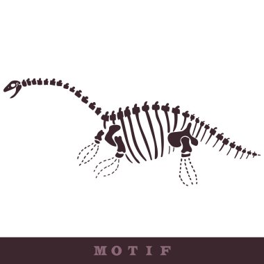 Elle çizilmiş plesiosaurus dinozor fosili dikişsiz vektör motifi. Bebek odası için cinsiyet olarak Tarafsız Jurasik siluet. Müze, neslin tükenmesi ve tekstil tasarımı için ev dekorasyonu