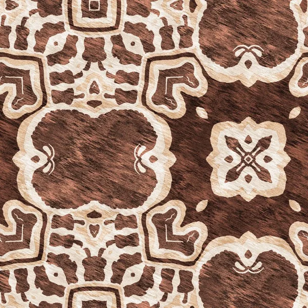 Mosaic Geometric Brown Seamless Texture Pattern Trendy Kaleidoscope Woven Design — Stockfoto
