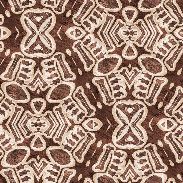 Mosaic Geometric Brown Seamless Texture Pattern Trendy Kaleidoscope Woven Design — Stock Photo, Image