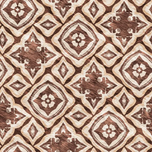 Mosaic Geometric Brown Seamless Texture Pattern Trendy Kaleidoscope Woven Design — Stockfoto