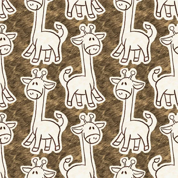 Niedliche Safari Wilde Giraffen Tiermuster Für Babys Raumdekor Nahtloses Afrikanisches — Stockfoto