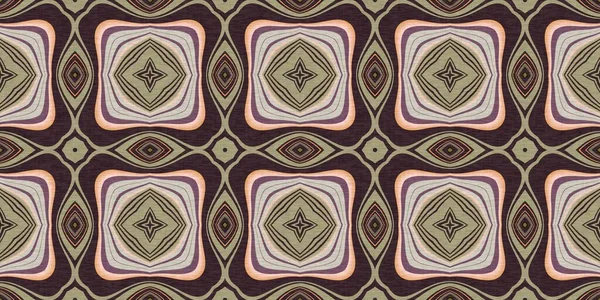 Earthy Colours Retro Sixties Geometric Seamless Border Pattern Variegated Brown — Stock Photo, Image