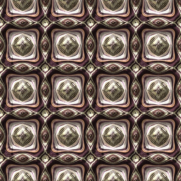 Earthy Colours Victorian Antique Geometric Seamless Pattern Variegated Brown Tones — Stock Photo, Image