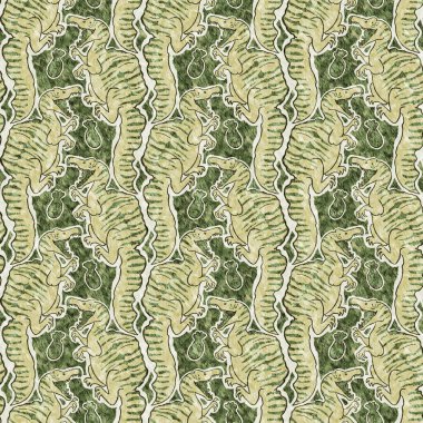 Yeşil el, Spinosaurus dinazorunu kusursuz şekilde çizdi. Bebek yuvası için cinsiyet Nötr Jurasik fosil silueti. Müze, neslin tükenmesi ve tekstil tasarımı için ev dekorasyonu