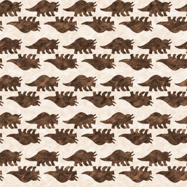 El çizimi Triceratops dinozor pürüzsüz desen. Bebek yuvası için cinsiyet Nötr Jurasik fosil silueti. Müze, nesli tükenme ve tekstil tasarımı için cinsiyet ayrımı yapılmamış ev dekorasyonu