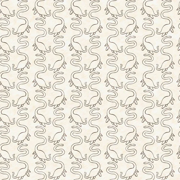 Hand drawn plesiosaur dinosaur seamless pattern. Gender Neutral Jurassic fossil silhouette. Home decor for museum, excintion and textile design