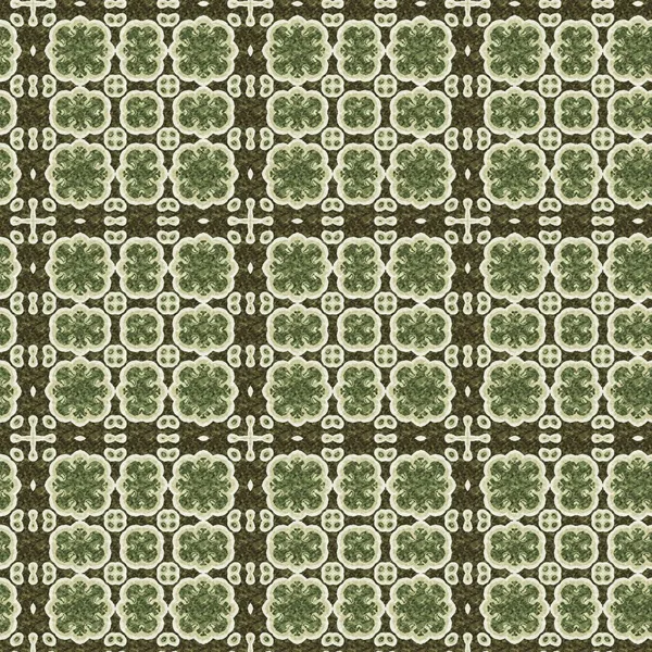Мозаїчний Геометричний Зелений Безшовний Візерунок Текстури Модний Калейдоскоп Тканий Дизайн — стокове фото