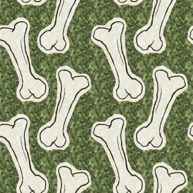 Yeşil el, dinazor kemiğini kusursuz şekilde çizmiş. Bebek yuvası için cinsiyet Nötr Jurasik fosil silueti. Müze, neslin tükenmesi ve tekstil tasarımı için ev dekorasyonu