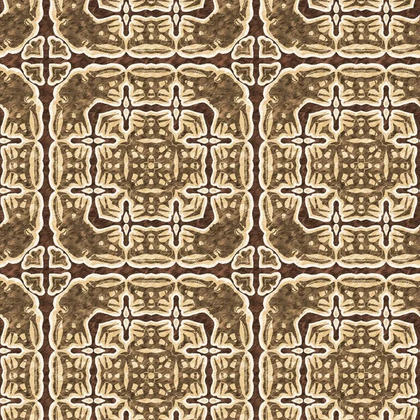 Mozaik Geometrik Kahverengi Dikişsiz Doku Deseni Yazılı Kumaş Için Modaya — Stok fotoğraf