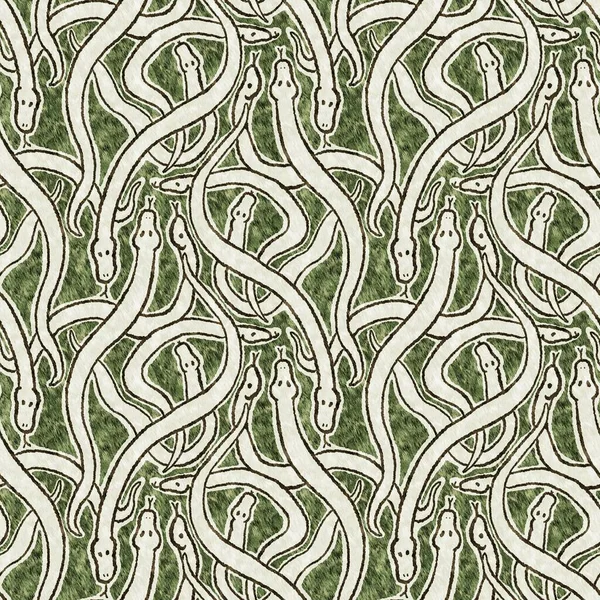 Cute safari snake wild animal pattern for babies room decor. Seamless reptile green textured gender neutral print design.