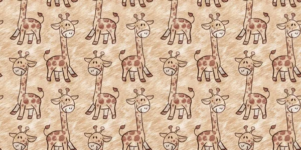 Bonito Safari Selvagem Girafa Fronteira Animal Para Decoração Sala Bebês — Fotografia de Stock