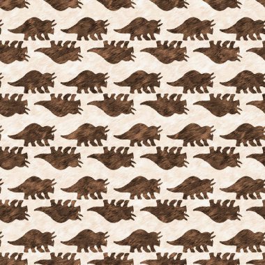 El çizimi Triceratops dinozor pürüzsüz desen. Bebek yuvası için cinsiyet Nötr Jurasik fosil silueti. Müze, nesli tükenme ve tekstil tasarımı için cinsiyet ayrımı yapılmamış ev dekorasyonu