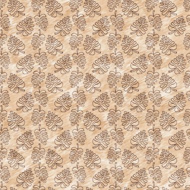 Bebek odası dekorasyonu için şirin safari kaplanı kürklü vahşi hayvan deseni. Kusursuz kürksüz kahverengi desenli cinsiyet nötr iz tasarımı.