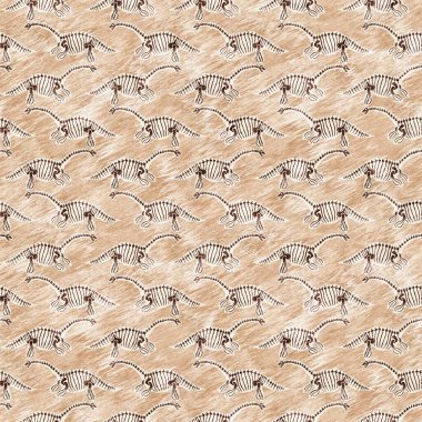 Kahverengi plesiosaur dinozor fosil kemikleri dikişsiz desen. Bebek odası için cinsiyet olarak Tarafsız Jurasik siluet. Müze, nesli tükenme ve tekstil tasarımı için cinsiyet ayrımı yapılmamış ev dekorasyonu