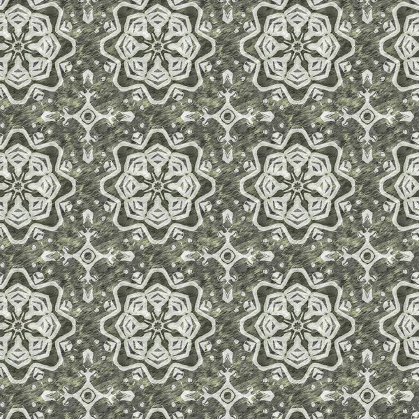 Mosaic Geometric Green Seamless Texture Pattern Trendy Kaleidoscope Woven Design — Stock Photo, Image