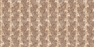 Bebek odası dekorasyonu için şirin bir safari vahşi zürafa sınırı. Kusursuz kürksüz kahverengi desenli cinsiyet nötr iz tasarımı.