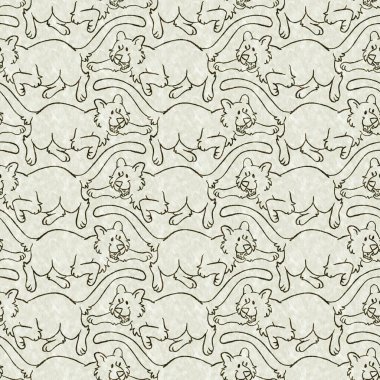 Bebek odası dekorasyonu için şirin bir safari vahşi kaplan deseni. Kusursuz büyük kedi kürklü yeşil desenli cinsiyet nötr iz tasarımı