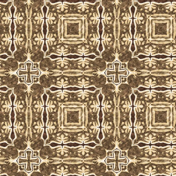 Mozaik Geometrik Kahverengi Dikişsiz Doku Deseni Yazılı Kumaş Için Modaya — Stok fotoğraf