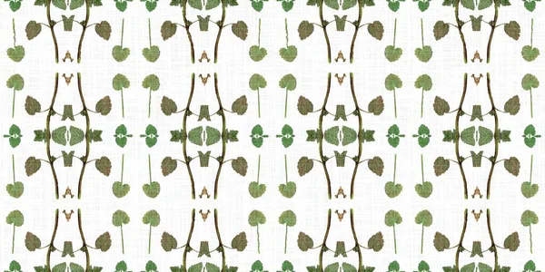Foliage Kaleidoscope Seamless Border Pattern Trendy Optic Fresh Design Edging — Stock Photo, Image