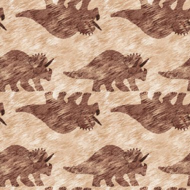 El çizimi Triceratops dinozor pürüzsüz desen. Bebek yuvası için cinsiyet Nötr Jurasik fosil silueti. Müze, excintion ve tekstil tasarımı için cinsiyet ayrımı yapılmamış ev dekorasyonu