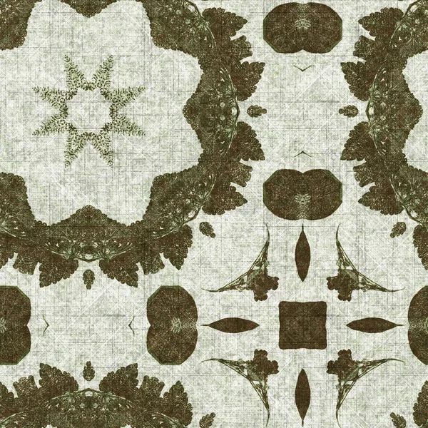 Foliage Green Kaleidoscope Seamless Texture Pattern Trendy Optic Fresh Design — Stockfoto
