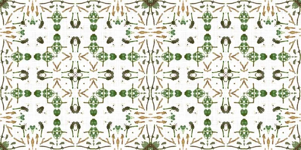 Foliage Kaleidoscope Seamless Border Pattern Trendy Optic Fresh Design Edging — Stock Photo, Image