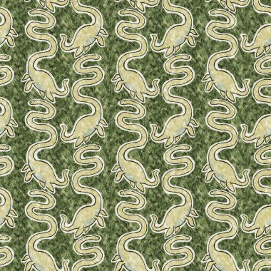 Yeşil el plesiosaur dinazorunu kusursuz şekilde çizdi. Bebek yuvası için cinsiyet Nötr Jurasik fosil silueti. Müze, nesli tükenme ve tekstil tasarımı için cinsiyet ayrımı yapılmamış ev dekorasyonu