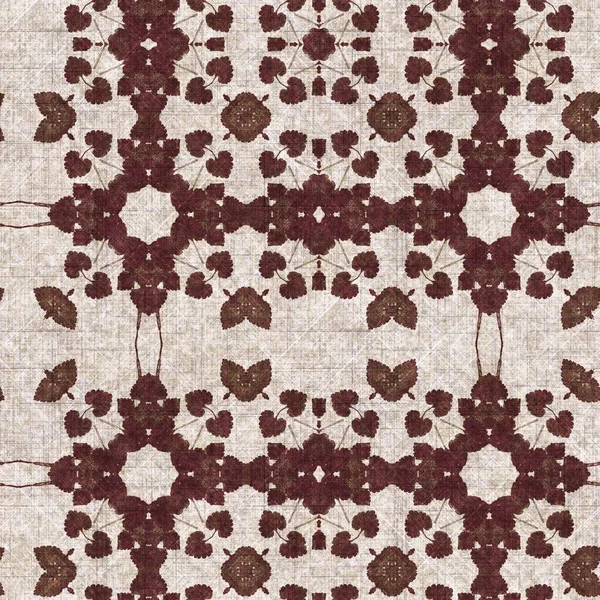 Foliage Brown Kaleidoscope Seamless Texture Pattern Trendy Optic Fresh Design — Φωτογραφία Αρχείου