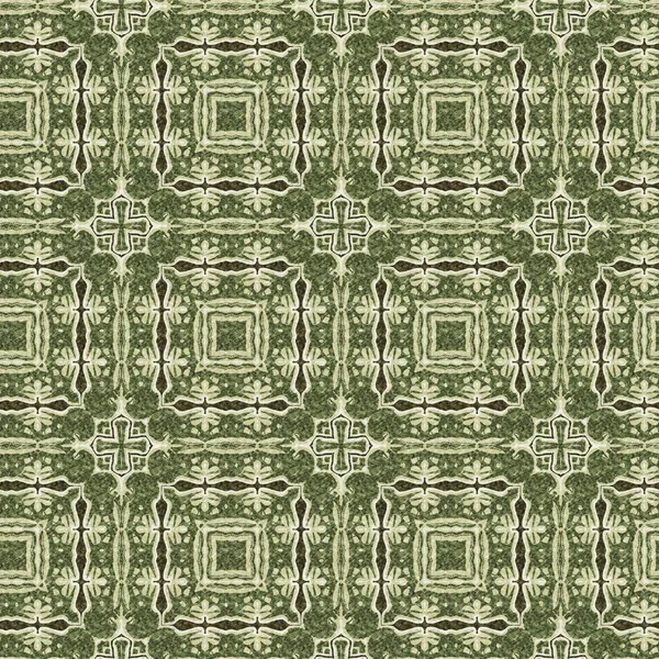 Mosaïque Géométrique Vert Sans Couture Motif Texture Conception Tissée Kaléidoscope — Photo