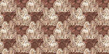 Bebek odası dekorasyonu için şirin bir safari vahşi zürafa sınırı. Kusursuz kürksüz kahverengi desenli cinsiyet nötr iz tasarımı.