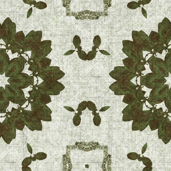 Foliage Green Kaleidoscope Seamless Texture Pattern Trendy Optic Fresh Design — Foto de Stock