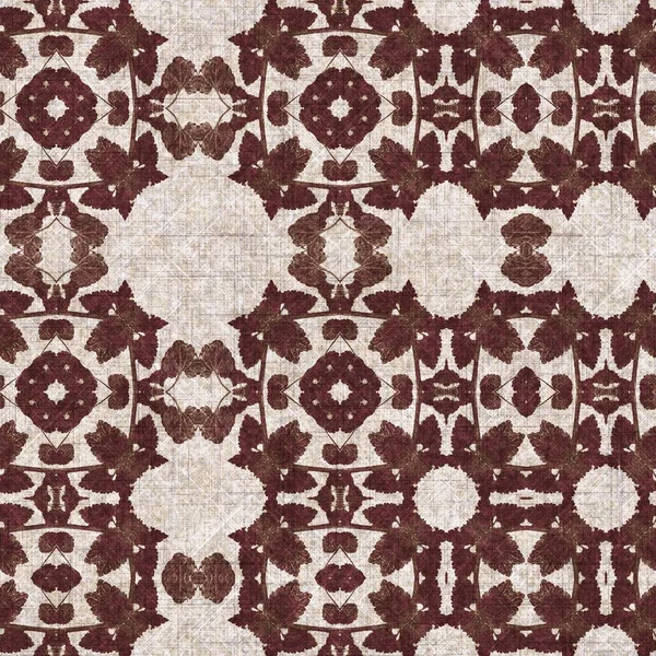 Foliage Brown Kaleidoscope Seamless Texture Pattern Trendy Optic Fresh Design — Stockfoto