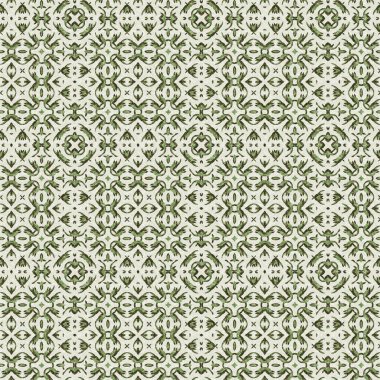 Mozaik geometrik yeşil, pürüzsüz doku deseni. Yazılı kumaş için modaya uygun kaleydoskop tasarımı. Sert soyut tekstil tasarımı