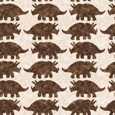 El çizimi Triceratops dinozor pürüzsüz desen. Bebek yuvası için cinsiyet Nötr Jurasik fosil silueti. Müze, nesli tükenme ve tekstil tasarımı için cinsiyet ayrımı yapılmamış ev dekorasyonu