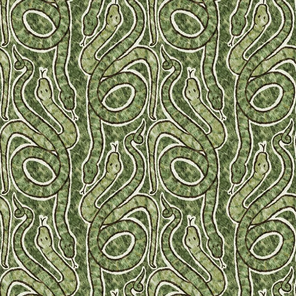 Симпатичные Сафари Змея Диких Животных Шаблон Декора Комнаты Младенцев Зеленая — стоковое фото