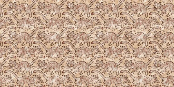 Cute safari wild tiger animal border for babies room decor. Seamless big cat furry brown textured gender neutral print design