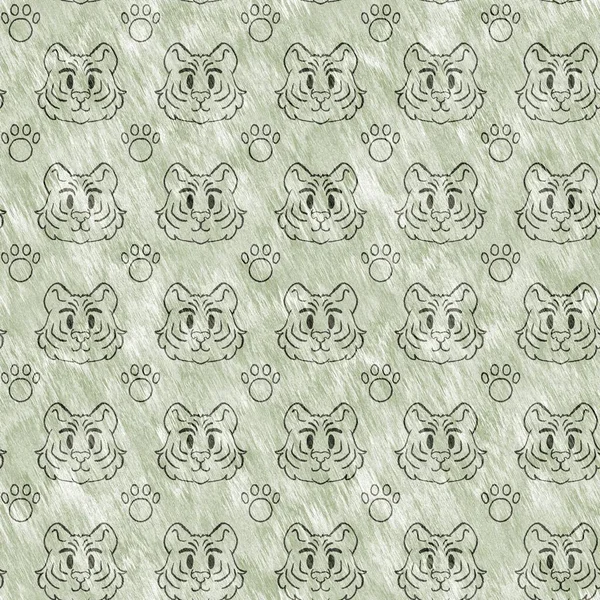 Χαριτωμένο Σαφάρι Άγρια Τίγρη Μοτίβο Των Ζώων Για Μωρά Διακόσμηση — Φωτογραφία Αρχείου