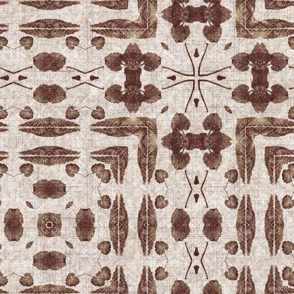 Foliage Brown Kaleidoscope Seamless Texture Pattern Trendy Optic Fresh Design — Foto Stock