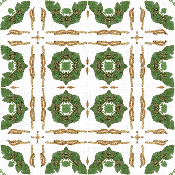 Foliage Kaleidoscope Seamless Texture Pattern Trendy Optic Fresh Design Printed — Foto de Stock