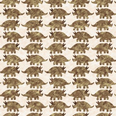 El çizimi Triceratops dinozor pürüzsüz desen. Bebek yuvası için cinsiyet Nötr Jurasik fosil silueti. Müze, nesli tükenme ve tekstil tasarımı için cinsiyet ayrımı yapılmamış ev dekorasyonu